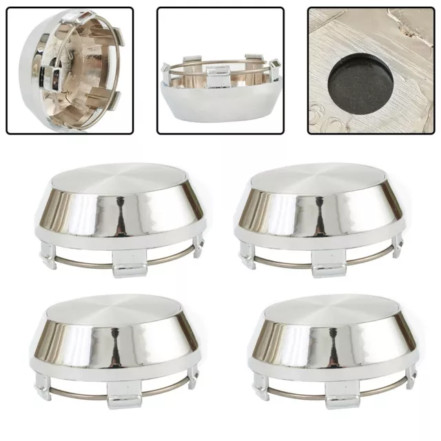 Chrome Silver For wheel Center Cap Universal Rim Hub Cap (60mm No Logo 4x)