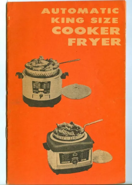 Vintage JAY KAY Automatic King Size Cooker Fryer Instructions & Recipe Booklet!