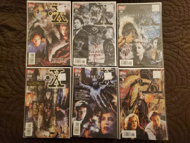 X-Files (Topps) Lot of 6 Comics  #7-10, 12 Annual 1