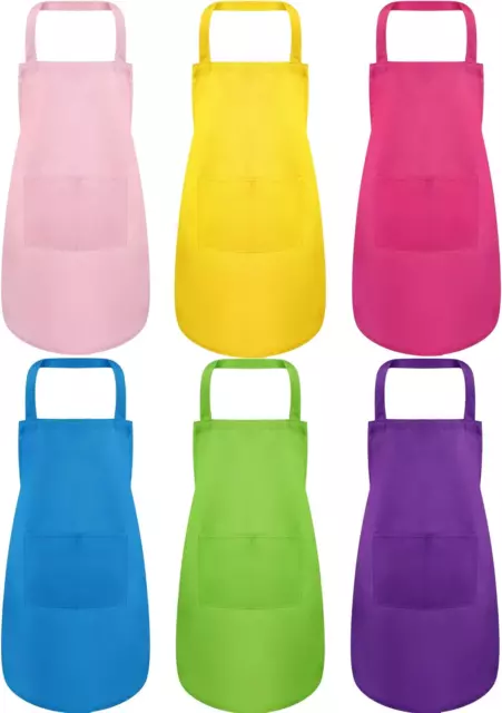 Delantal Para Niños Ninos de 6 Piezas Con Bolsillo Delantal de Chef Ajustable