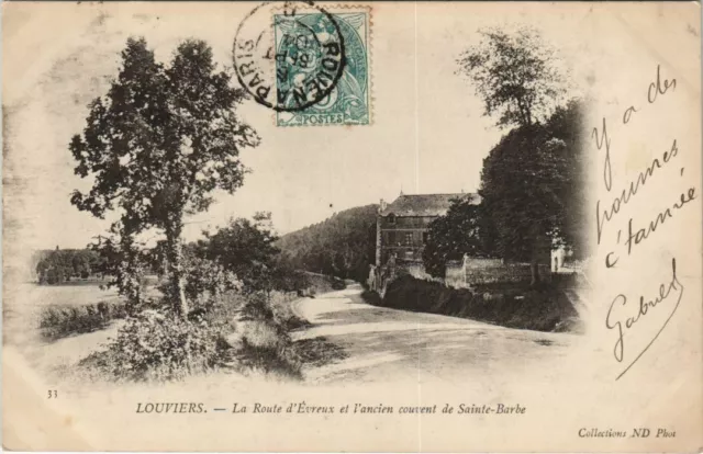 CPA LOUVIERS La Route d'Evreux et l'Ancien Convent de Sainte-Barbe (1149893)