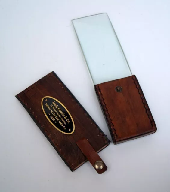 Knife style magnifying glass vintage magnifier w/ leather case collectible item