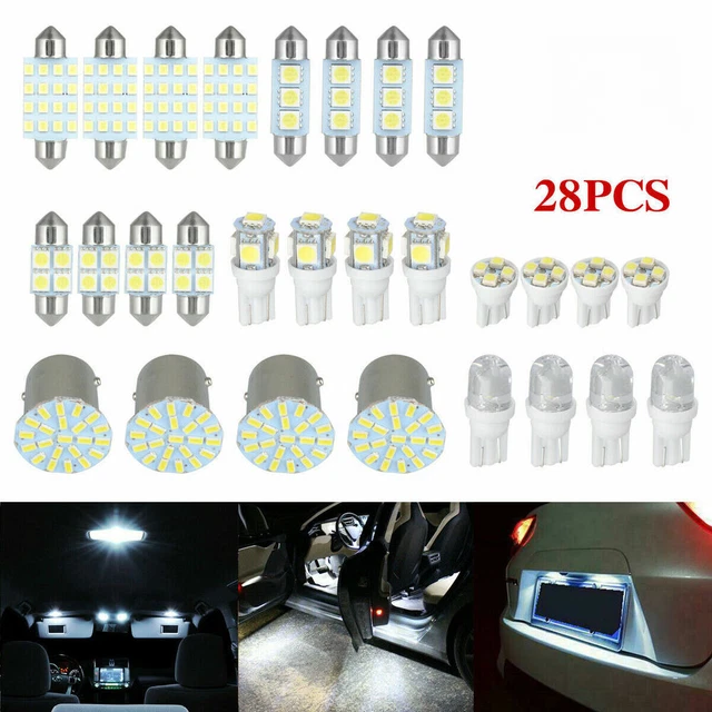 28PCS LED Interior Lights Bulbs Kit Car Trunk Dome License Plate Lamps 6000K Set