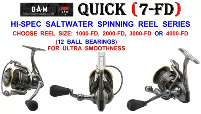 HIGH SPEC DAM Quick 7 Fd High Speed Saltwater Spinning Reel 1000 2000 3000  4000 £103.99 - PicClick UK