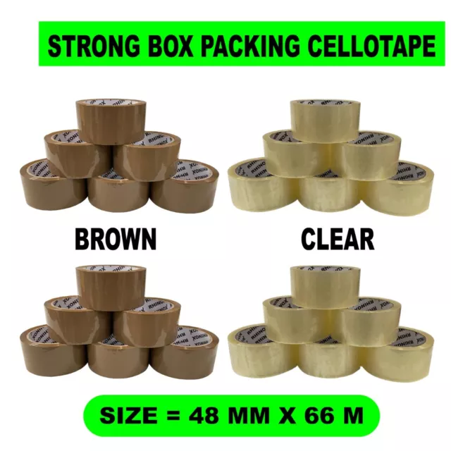 Strong Brown Or Clear Tape Parcel Packing Packaging Tape Sellotape Sealing 3