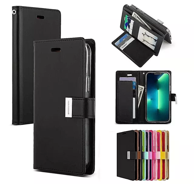 For Apple iPhone 15 14 13 12 11 Pro Max Plus Cover Xr Xs Flip Card Wallet Case