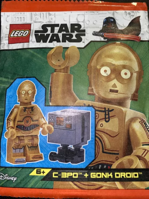 Lego Star Wars C-3Po Minifigure Oro & Borsa Polidroide Gonk 912310 Nuova Sigillata
