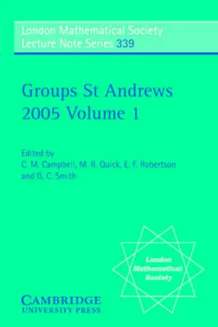 Groups St Andrews: Volume 1 by C.m. Campbell (English) Paperback Book