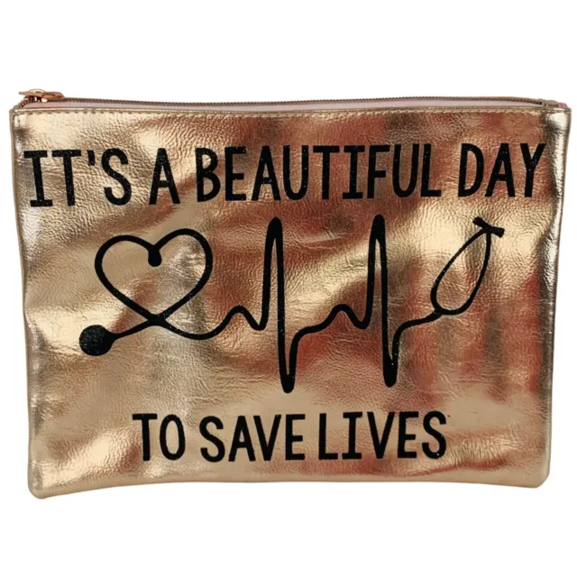 Beautiful Day To Save Lives Nurse Stethoscope Bag 11"x8" Travel Locker Organizer