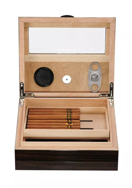 Defect Hand Made 50+ CT Cigar Humidor Box Cabinet Mahogany Humidifier Hygrometer 3