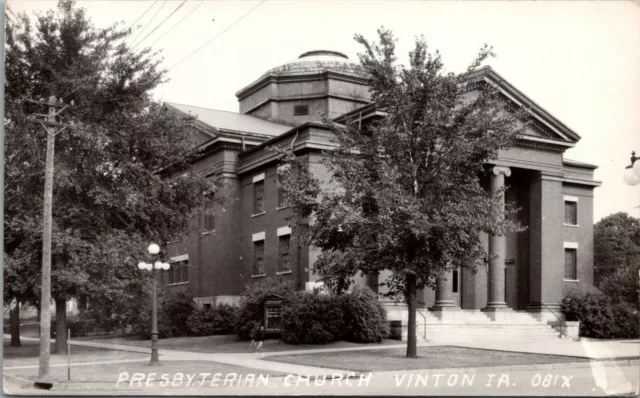 Vinton Iowa~Presbyterian Church~Dome Top~1940s Real Photo Postcard~RPPC