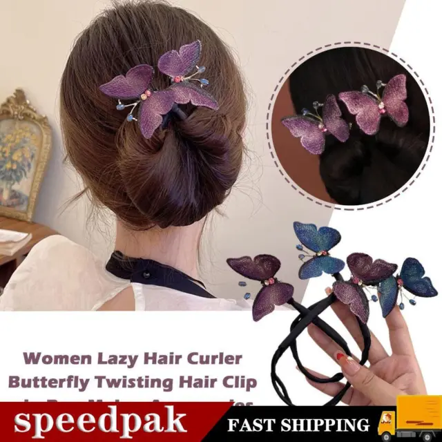 Women Lazy Hair Curler Butterfly Twisting Hair Clips Bun Accessorie Maker