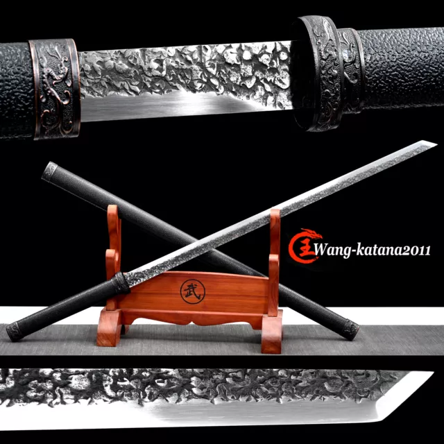 40''Sword Ninja Stone Carving 9260 Spring Steel Japanese Straight Ninjato