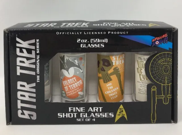 Bif Bang Pow! Star Trek The Original Series Fine Art Shot Glasses Set of 4