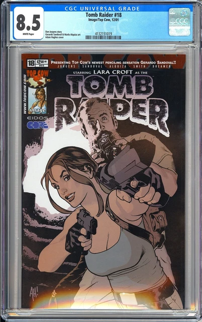 Tomb Raider 18 CGC 8.5 2001 4132151019 Adam Hughes Cover Lara Croft Top Cow