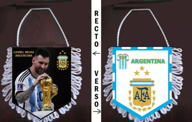 fanion FOOTBALL LIONEL MESSI / ARGENTINA CHAMPION DU MONDE 2022