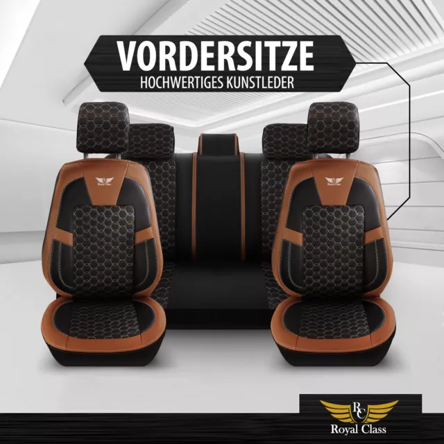 Funda de Asiento para El Coche Apto Fiat Scudo en Negro Braun Real 3