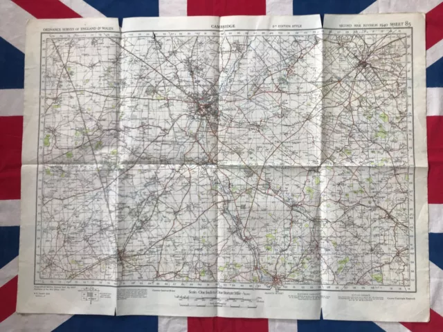 Old Cambridge Map 1941 War Revision OS Sheet 85