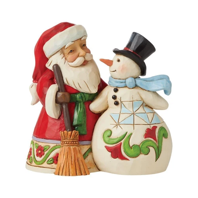 Jim Shore Heartwood Creek: Pint Sized Santa and Snowman Figurine 6009004 Jim Shore Heartwood Creek: Pint Sized Santa and Snowman Figurine 6009004