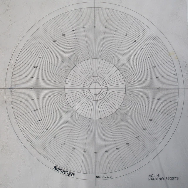 OPTICAL COMPARATOR CHART For Profile Projector Overlay Chart For 512068...