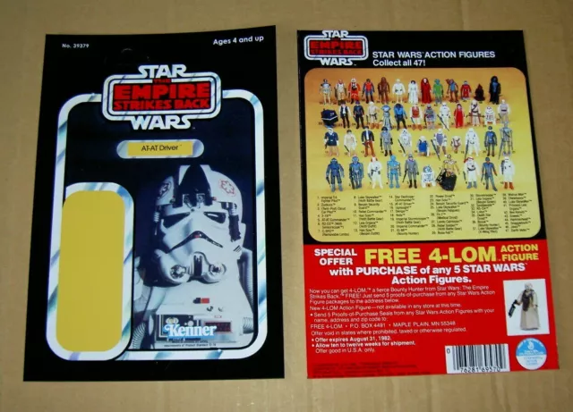 All The Vintage Star Wars Backing Cards,Original Size! Front And Backs! Cardback