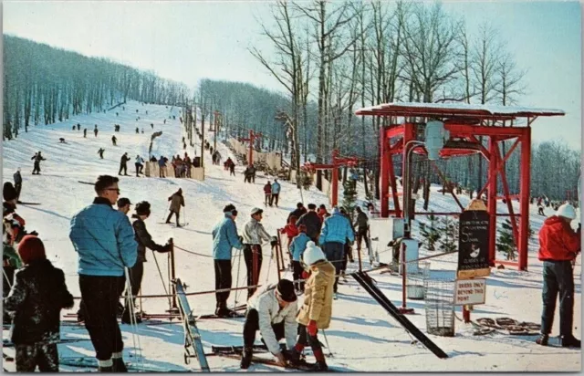 Postal Harriman State Park, Nueva York "SILVER MINE SKI CENTER"" esquiadores de la década de 1950