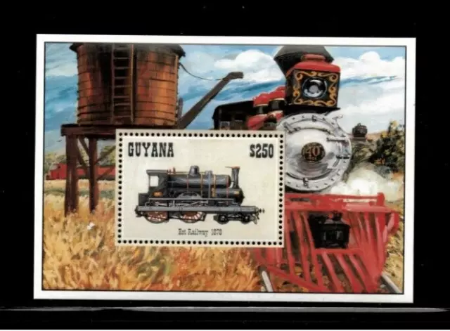 Guyana 1994 - Trains - Souvenir Stamp Sheet - Scott#2885 - MNH