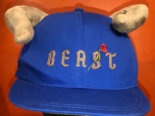 Disney Parks Beauty and The BEAST Hat Horns One Size Adult Embroidered Snap Back