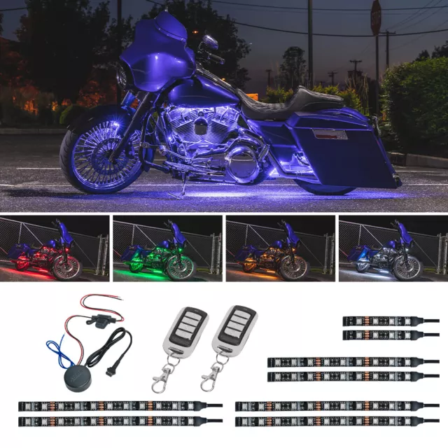 LEDGlow 8pc Advanced Million Color LED Flexible Motorcycle Accent Light Kit
