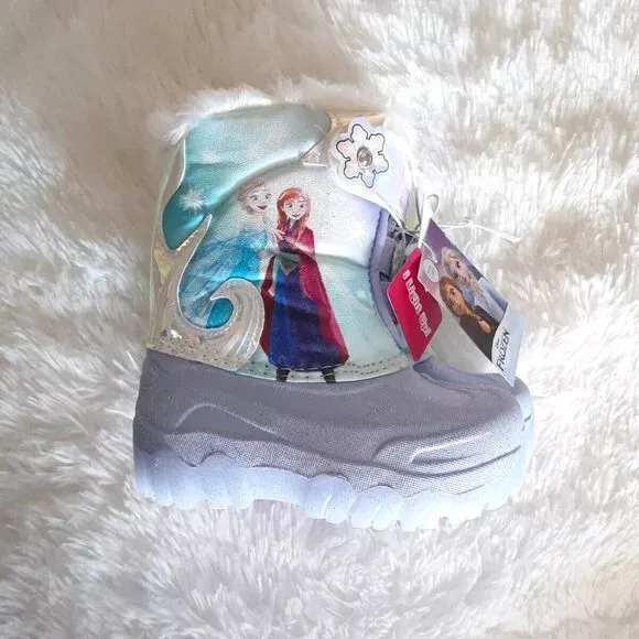 Toddler Girls' Disney Frozen Winter Light Up Boots - Lilac Size 6 NWT