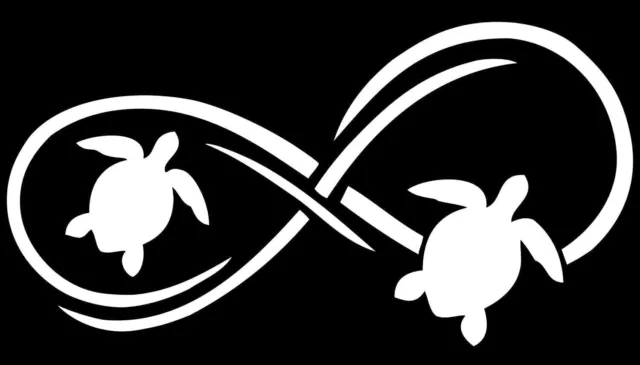 Sea Turtle Infinity White Vinyl Decal Car Window Laptop Tablet Notebook Tumbler