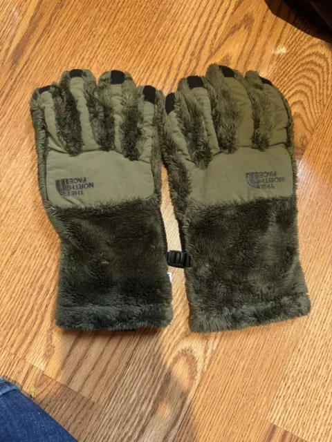 The North Face Women's Osito Etip Fleece Gloves Size Large - Olive Green