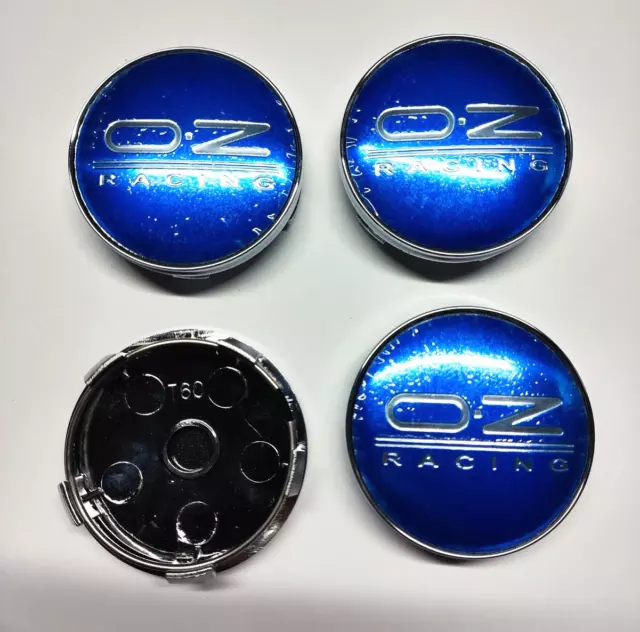 OZ Racing 60mm Dark Blue Alloy Wheel Hub Centre Cap New Centre Caps Set OF 4