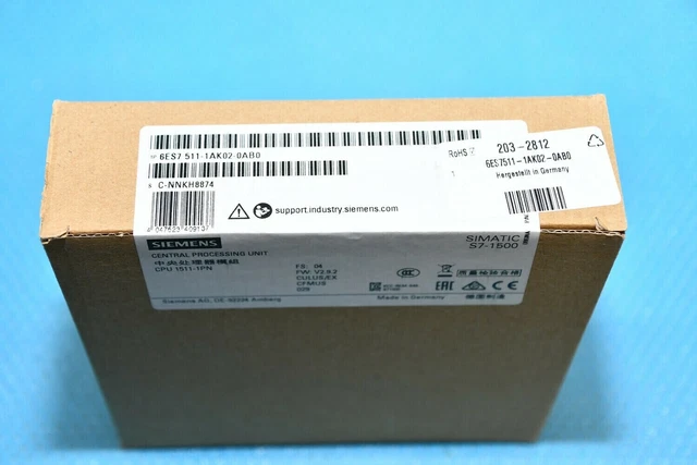 Siemens 6ES7511-1AK02-0AB0 / 6ES7 511-1AK02-0AB0 SIMATIC S7-1500 CPU 1511-1PN CE