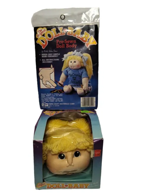 The Original Doll Baby Doll  Head & Pre-Sewn Doll Body Lot Bundle Brand New VTG