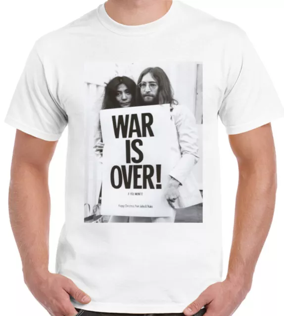 John Lennon T-Shirt War Is Over If You Want It Mens Tribute The Beatles Peace