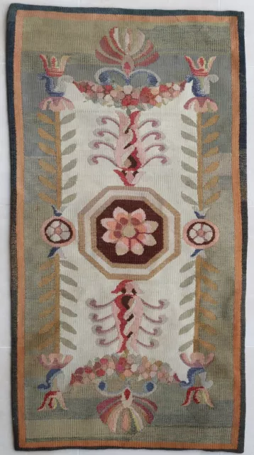 Antique rug/carpet European French Aubusson 19th century