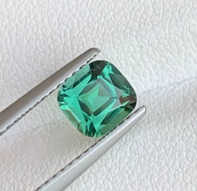 1.05 Carats Green Tourmaline from Afghanistan, Cushion Cut