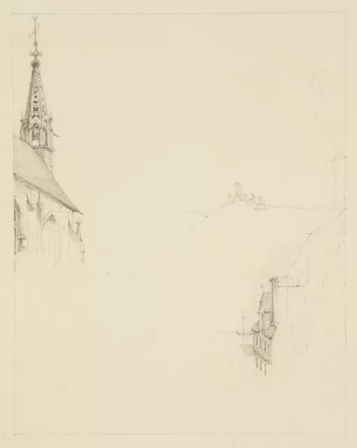 J. PEIPERS (1805-1878), Architekturskizze, Gotische Kapelle am Hafen, um 1862, B