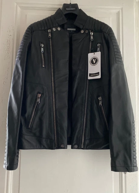 Blouson En Cuir Noir Renault Sport - Taille M - Occasion Très Bon État - Style Veste Motard