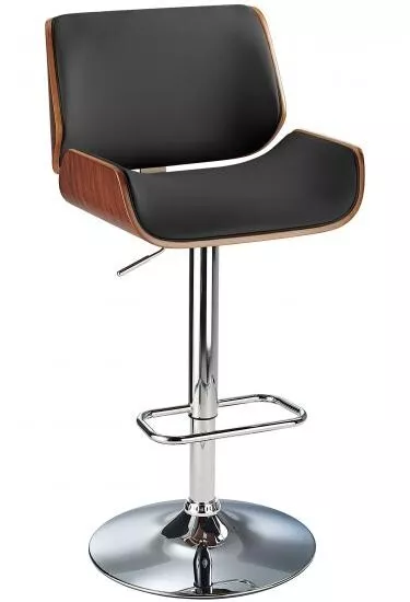 3 off Bar Stools Eames-style Faux Leather Walnut Rosewood Chrome Kudos