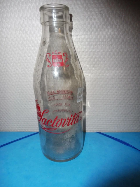 ANCIENNE BOUTEILLE DE Lait 1 Litre En Verre Publicite EUR 18,00