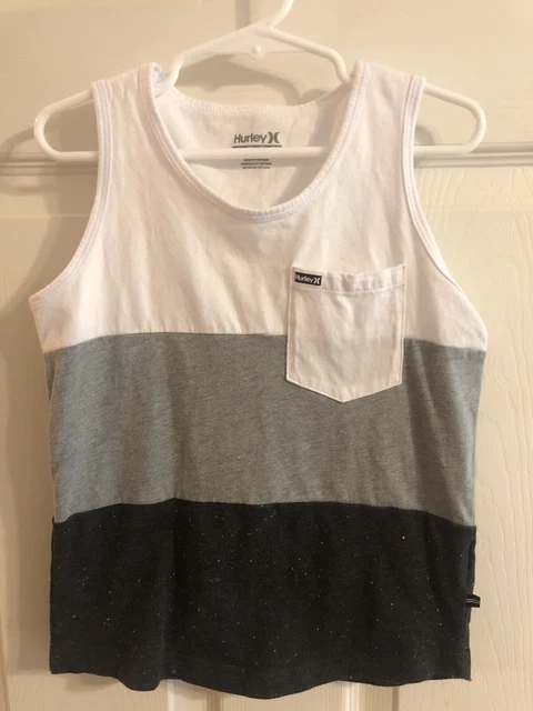 Boys, Hurley, Black, White & Grey Tank Top, Size 6