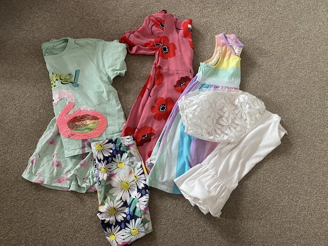 Next girls summer holiday bundle 6 items dress blouse pjs shorts 7 years