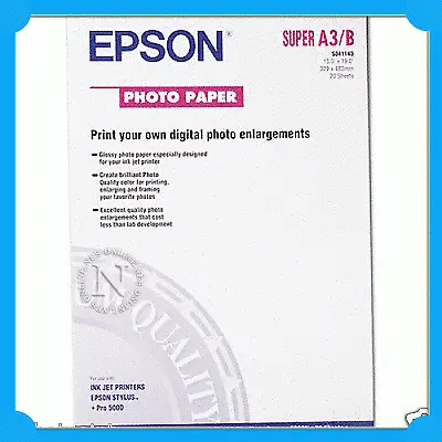 Epson S041143/S042535  A3+ Photo Paper Glossy for R2000 194gsm 20xPK 329X483mm