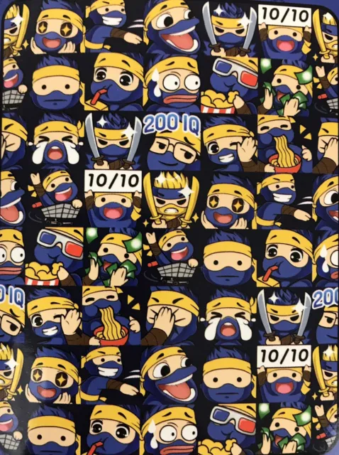 Manta de lanzamiento Team Ninja 46X60 azul negro bloques emoji de personajes Fortnite NUEVO