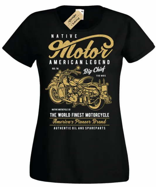 T-shirt moto nativa top moto indiana americana donna donna