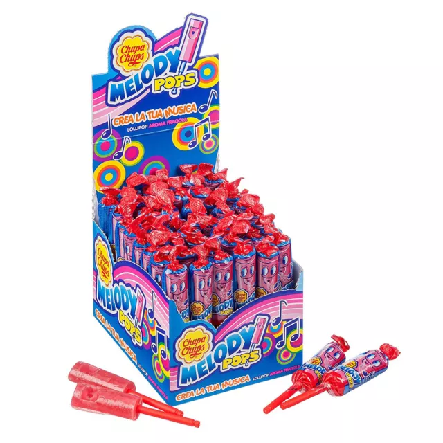 Chupa Chups Melody Pop Lolly With Flute Strawberry Flavor 16g 48er Pack