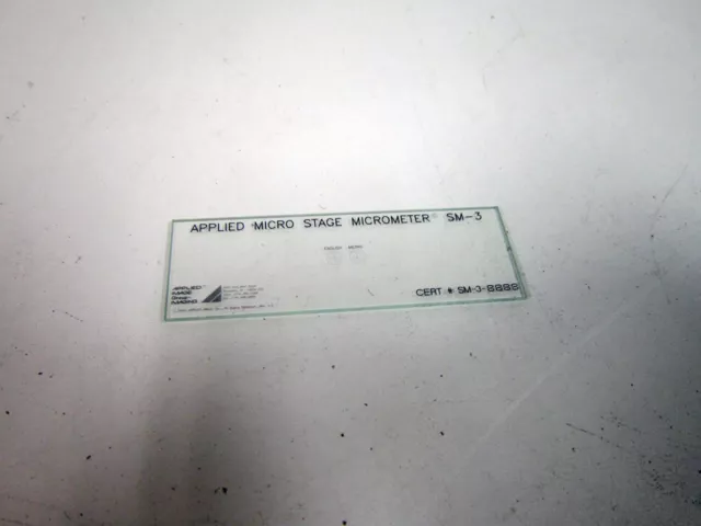 Applied Micro Stage Micrometer Sm-3 Microscope