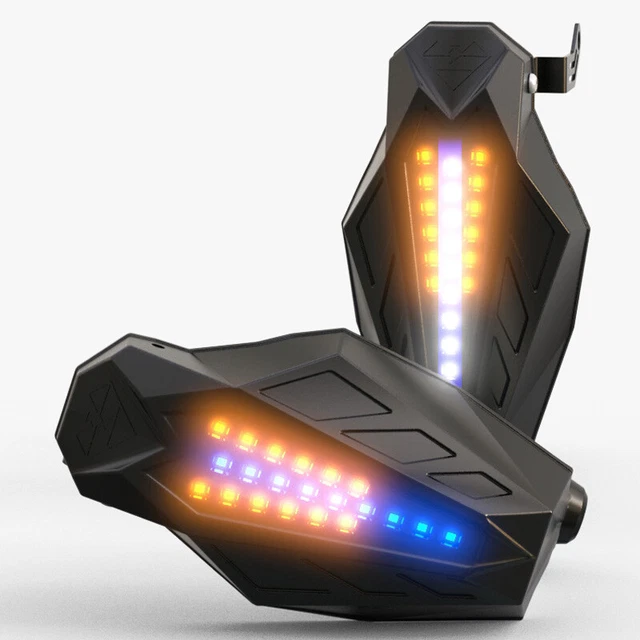 Motorcycle Hand Guard Windshield Protection Shield Front Handlebar with LED 1Set